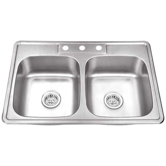 Picture of T33228 Double Bowl Sink 8" 3 hole