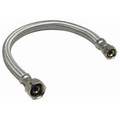 Picture of Braided SS Water Supply Tube 3/8" Comp x 1/2" Fip x 16"